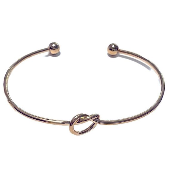 NWT GEOMETRIC KNOTTED CUFF BANGLE BRACELET — GOLD - Picture 2 of 2